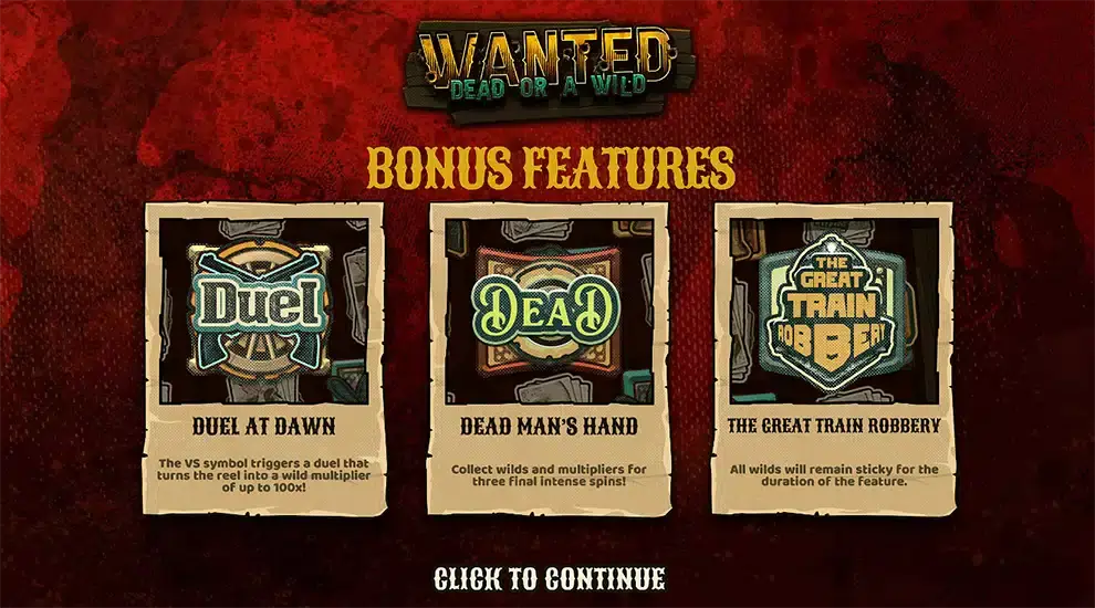 Tổng quan cả ba vòng thưởng - Duel at Dawn quay miễn phí, Dead Man's Hand, Great Train Robbery wild dính