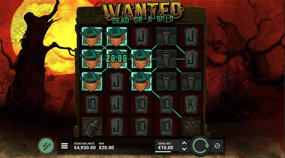Отыгрыш бонусов Wanted Dead or a Wild